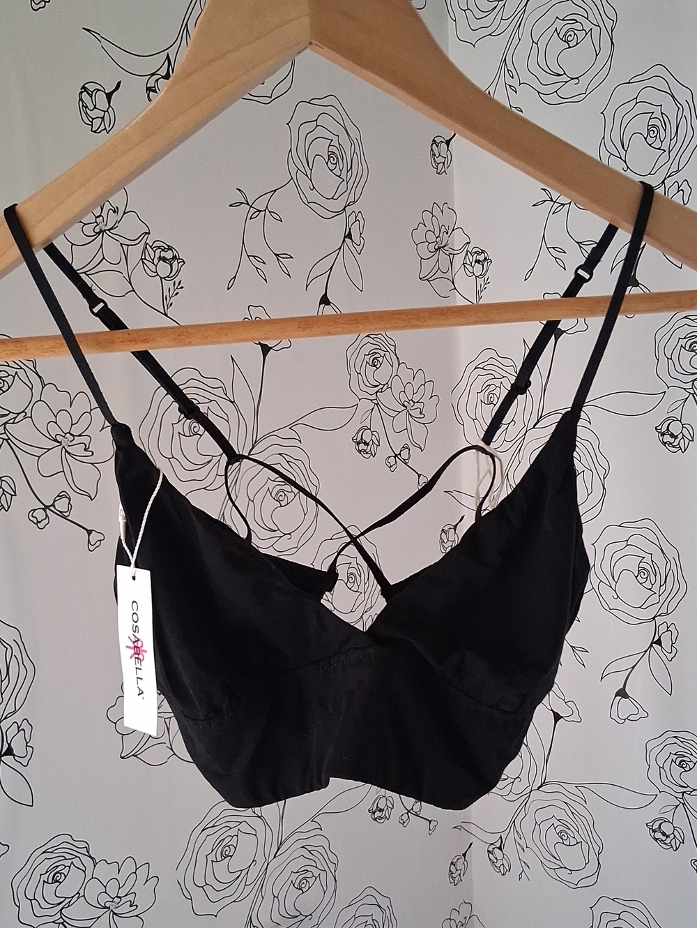 Cosabella Tempo Triangle Bralette Black Strappy M Made In Italy